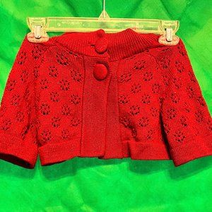 Girls Red Crochet Shrug